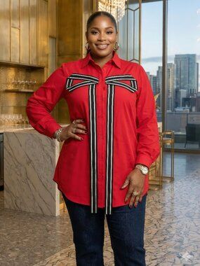 Plus Size Hanny Bow Shirt